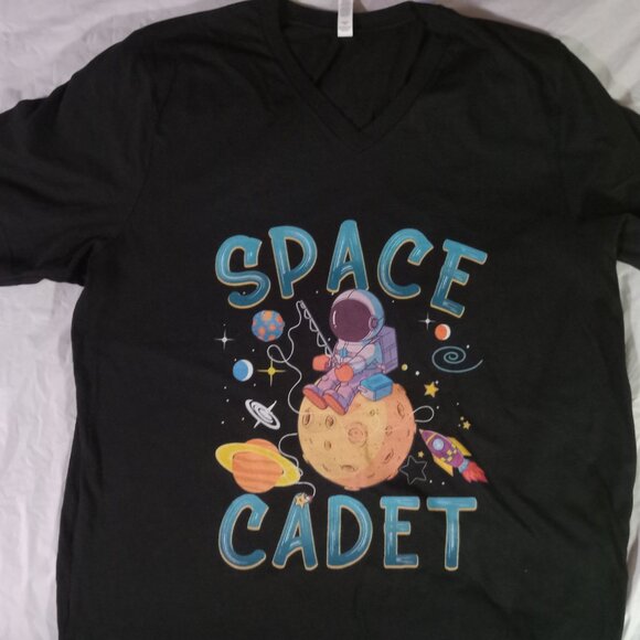 Bella Canvas Tops - Women's 2xl V- neck Space cadet Bella Canvas Black Shirt